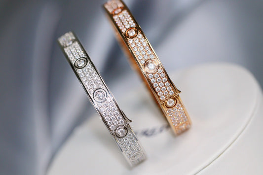 Cartier Love滿天星手鐲-十鑽-玫瑰金/白金